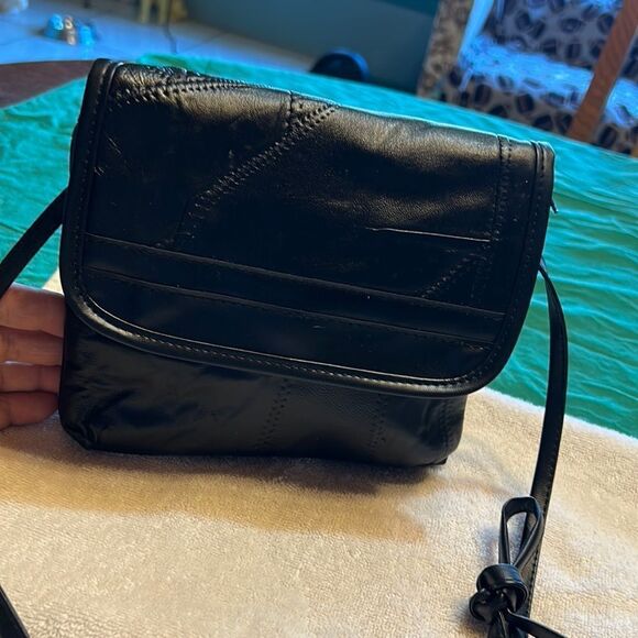 Leather patchwork, Crossbody Bag Vintage - Picture 2 of 6